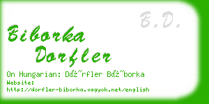 biborka dorfler business card